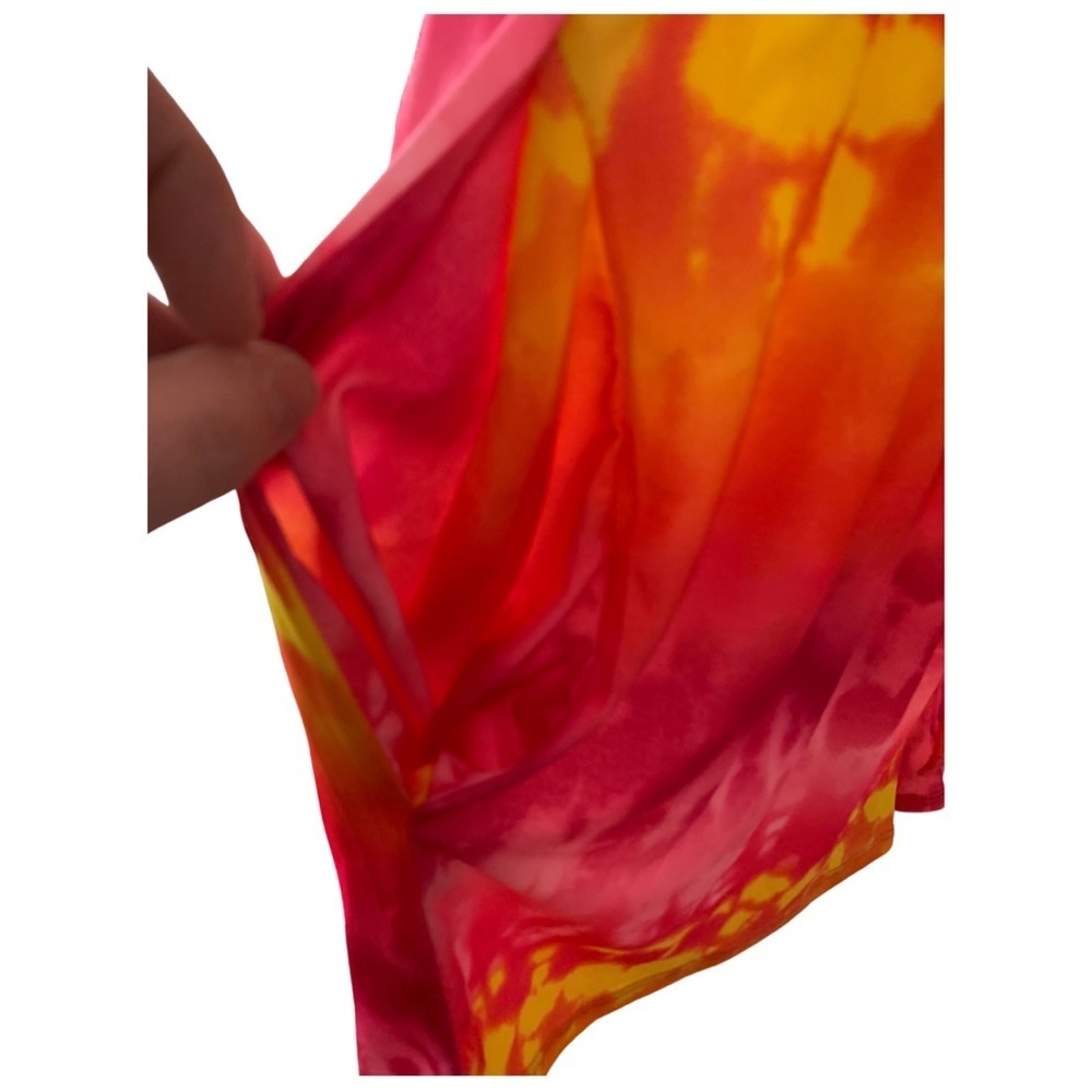 NWT-White Birch Sz Lg pink/orange/yellow tie die short sleeve romper w/pockets. - Picture 8 of 11